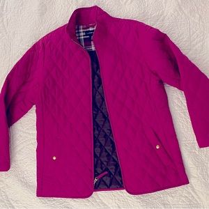 NWOT- LANDS END WOMENS PRIMALOFT INSULATED QUILTED FUSCHIA JACKET COAT MED 10-12